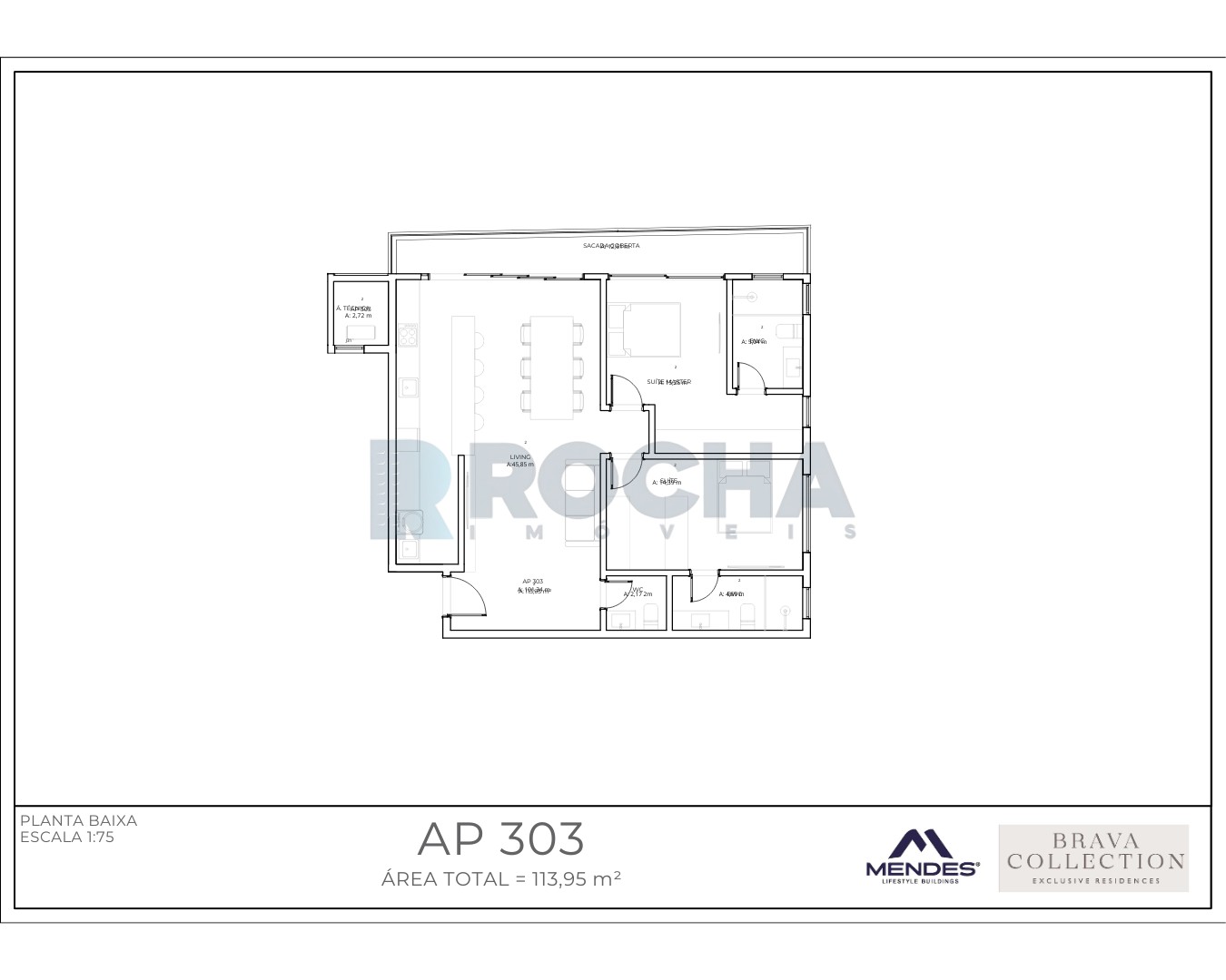 Apartamento na planta 2 suítes BRAVA COLLECCTION Exclusive Residences
